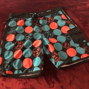 VANS Blue and Red Board Shorts